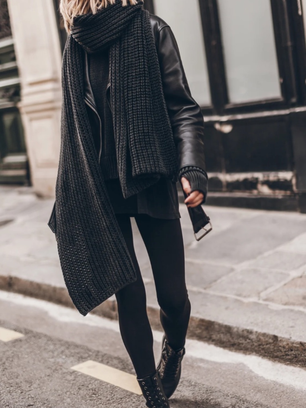 Mikuta oversized dark faded scarf